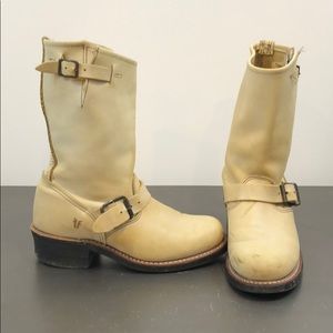 Frye Engineer Boots in Light Tan (Rare Color)
